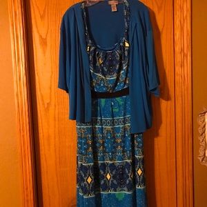 Catherine’s dress size 3X. 96% poly and 4% Spandex.